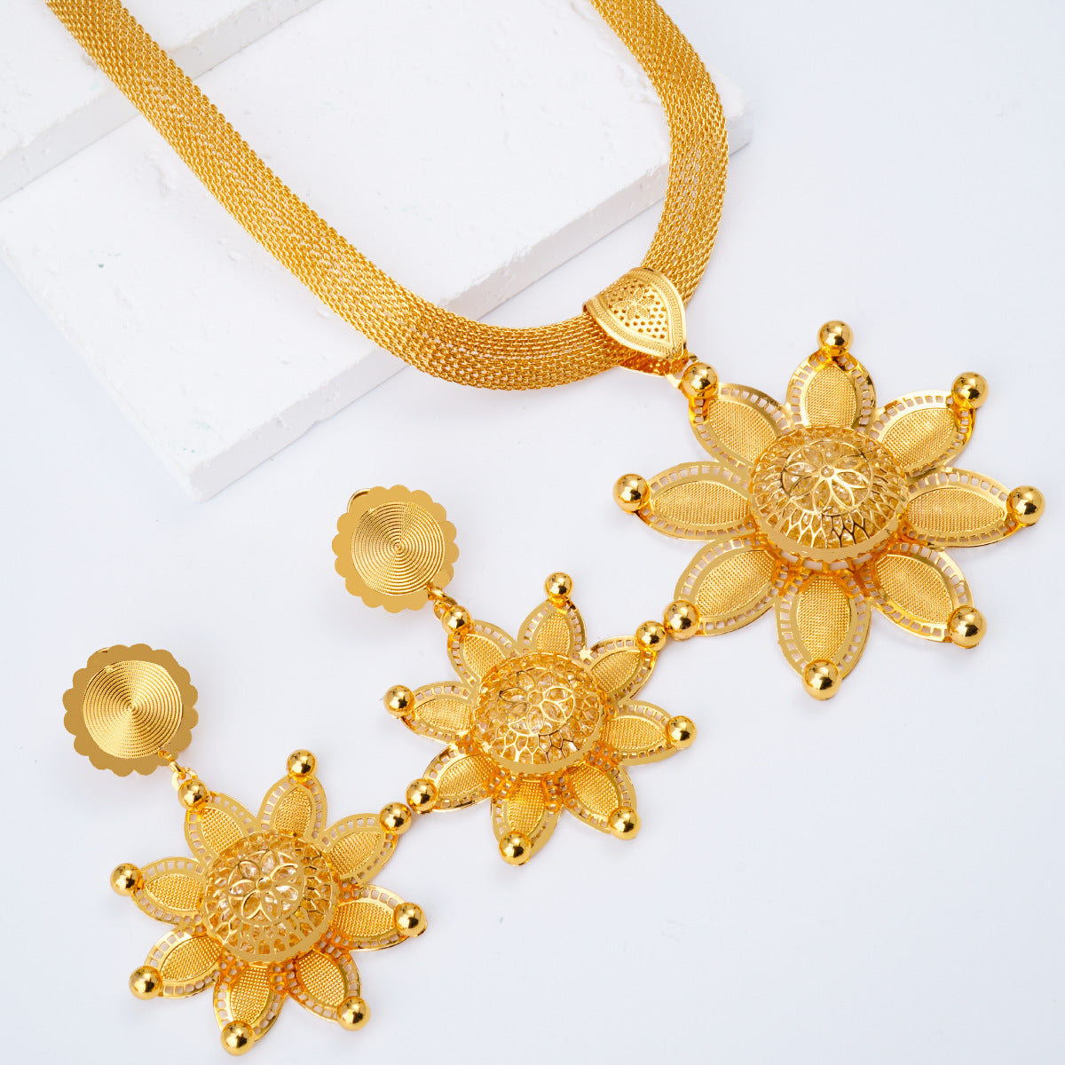 Petal Necklace Earring Set