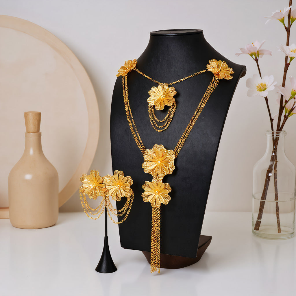 24k gold-plated bridal jewelry set