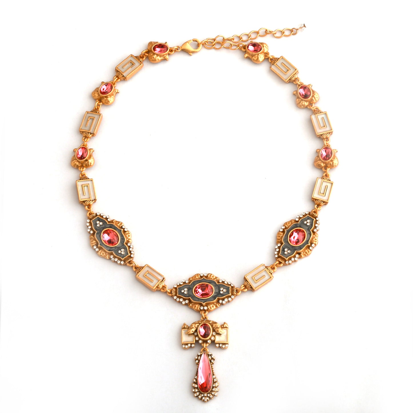 Vintage Rose Quartz Diamond Jewelry Set