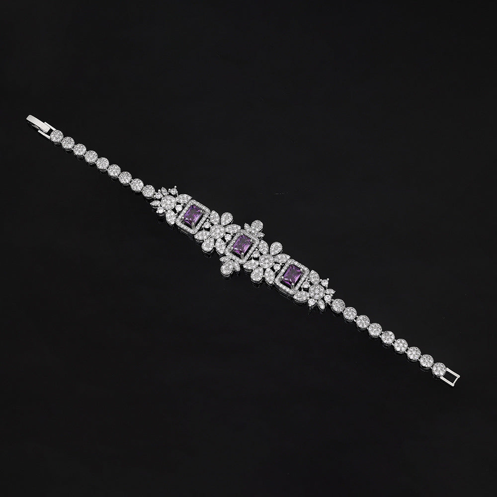 Purple zircon necklace set