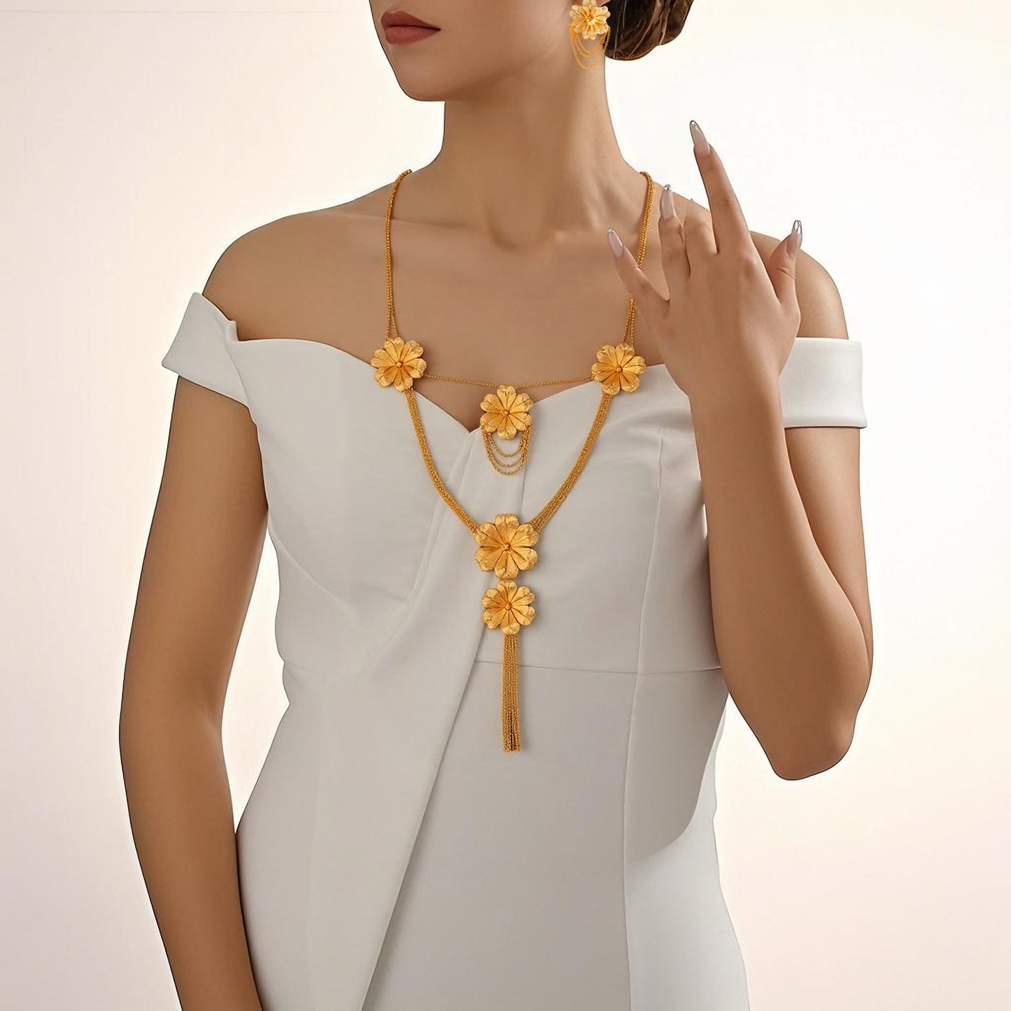 24k gold-plated bridal jewelry set