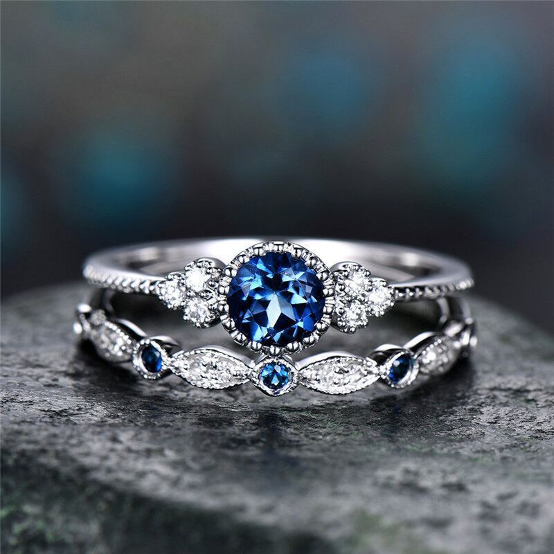 Two-piece micro-paved emerald ring jewelry
