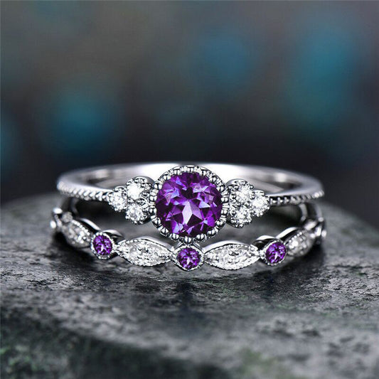 Two-piece micro-paved emerald ring jewelry