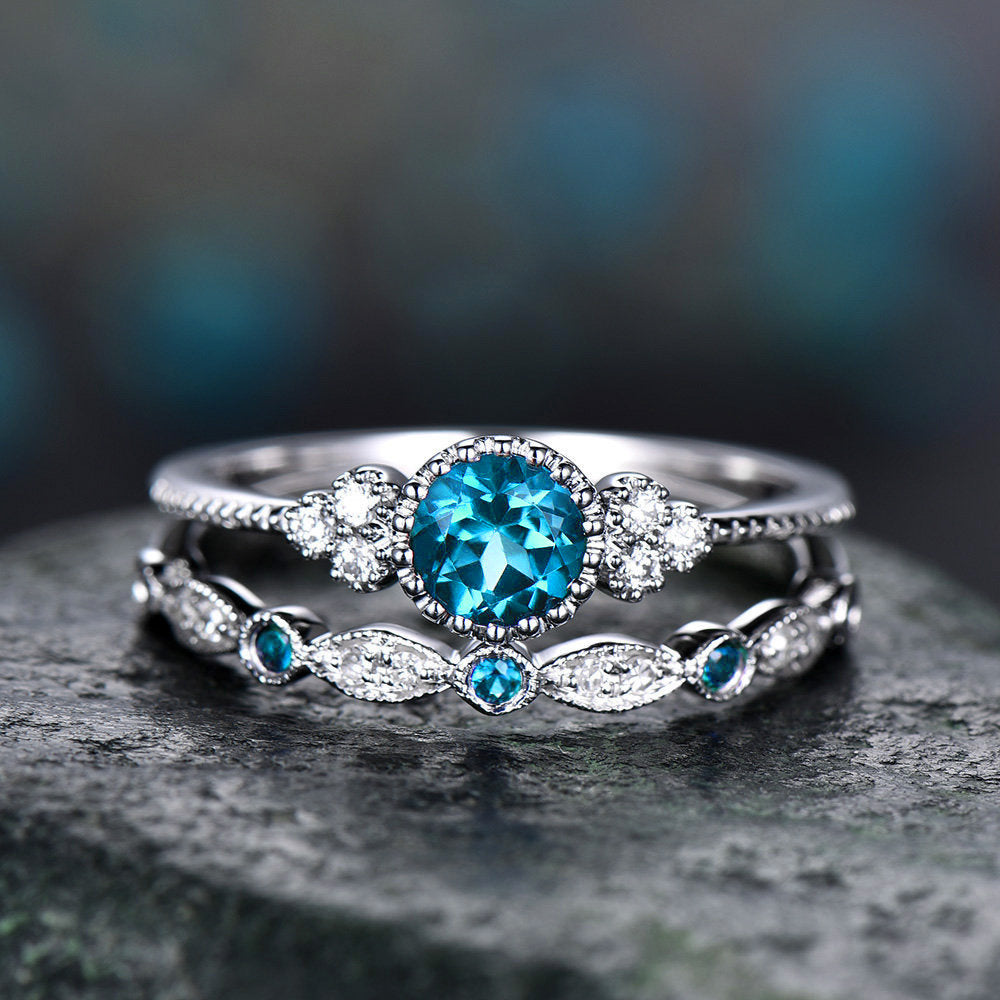 Two-piece micro-paved emerald ring jewelry