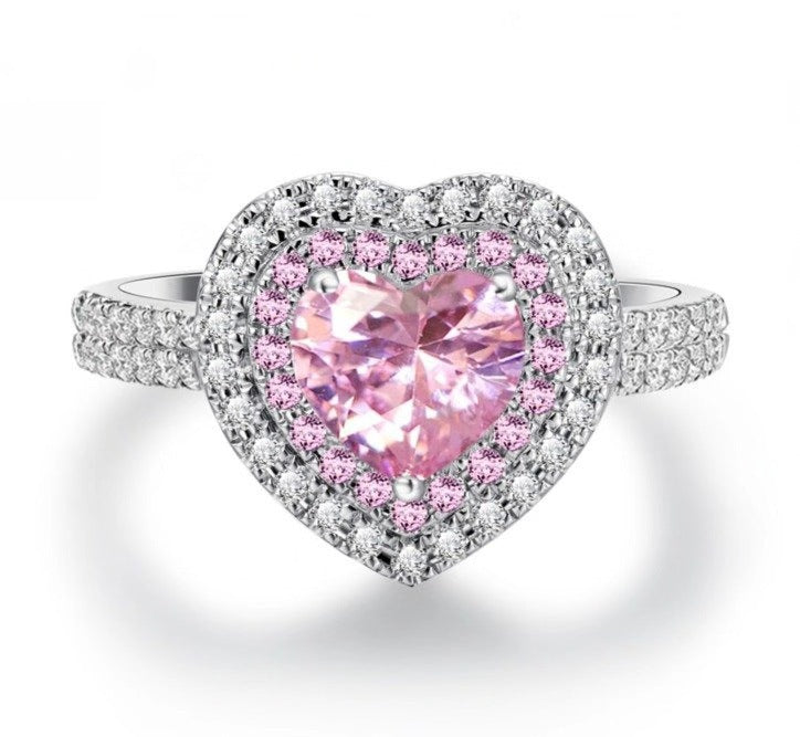 Pink diamond heart-shaped ring