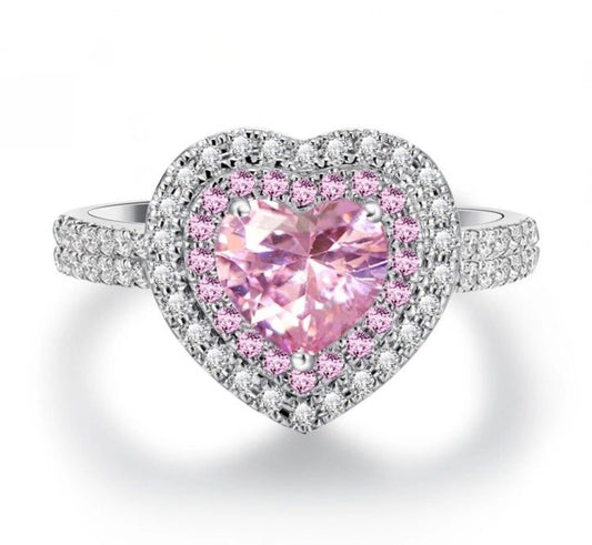 Pink diamond heart-shaped ring