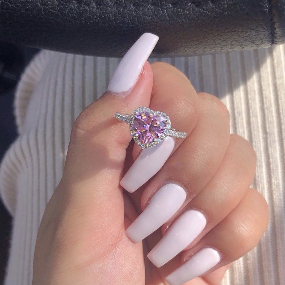 Pink diamond heart-shaped ring