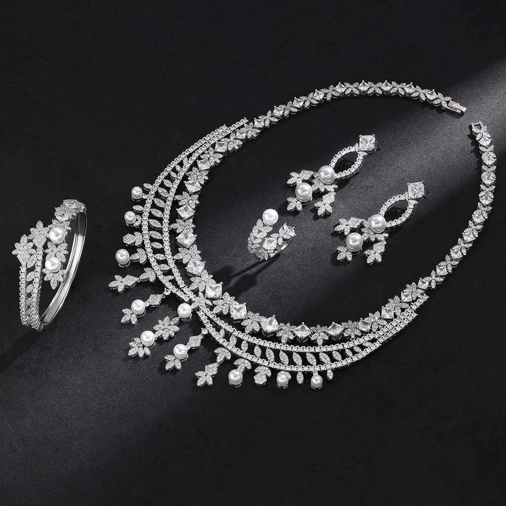 Zircon pearl tassel set