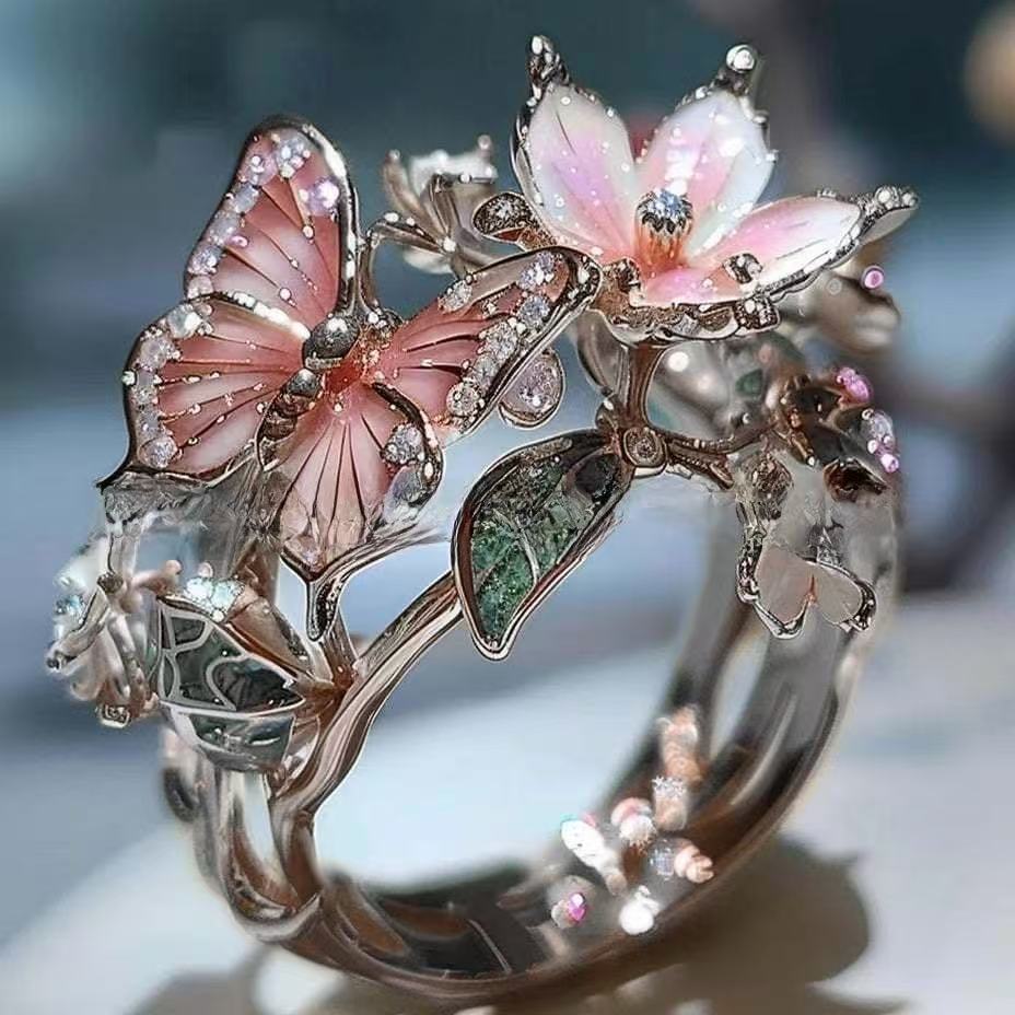 Colorful butterfly ring
