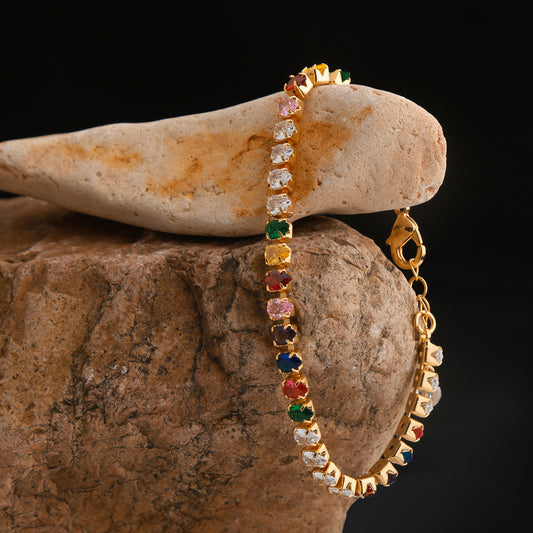 Colorful zircon women's bracelet