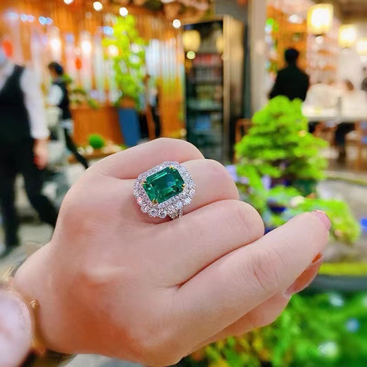 Simulated Emerald Tourmaline Ring