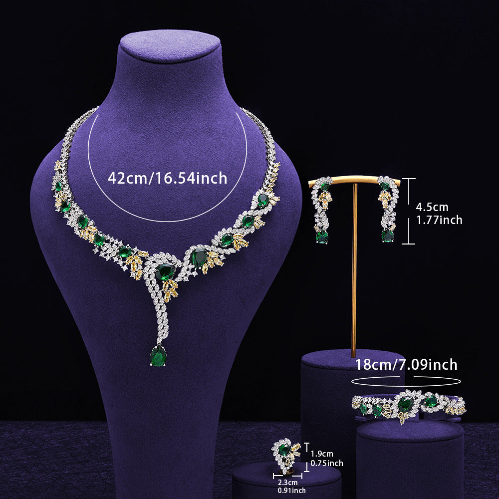 Geometric zircon flower set