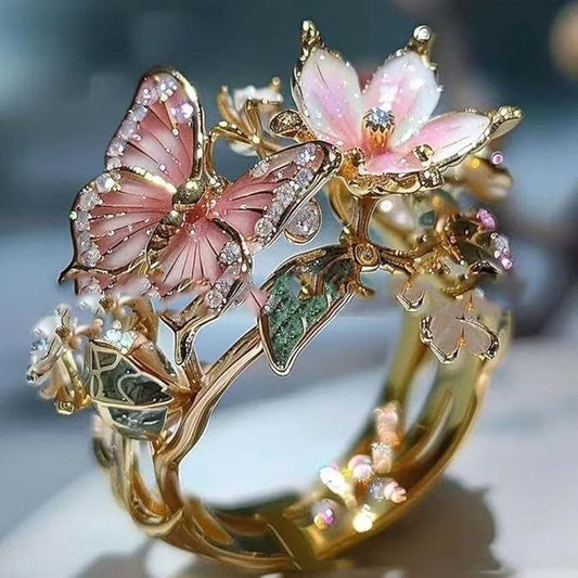 Colorful butterfly ring