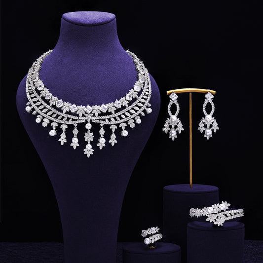 Zircon pearl tassel set