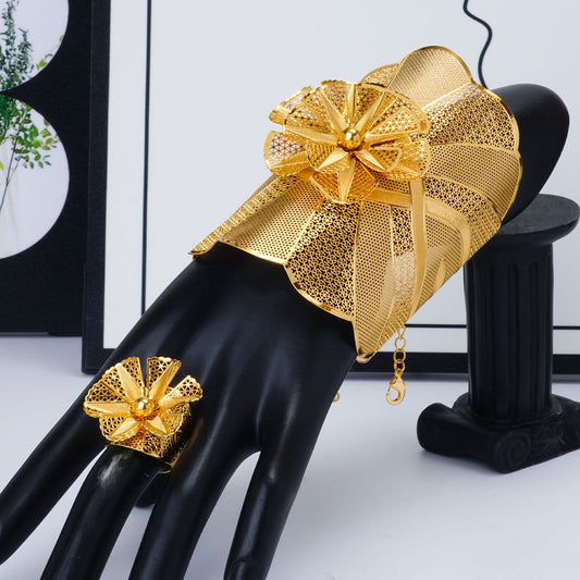 Flower Bracelet Ring Jewelry Set