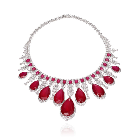 Gemstone necklace silver