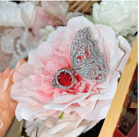 Gemstone Butterfly Ring